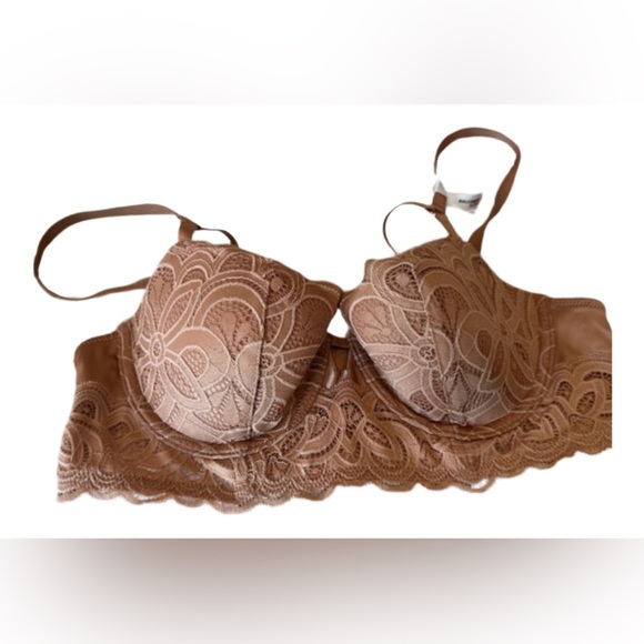 Aerie Brown Lace Bra with Floral Design - Picture 5 of 5
